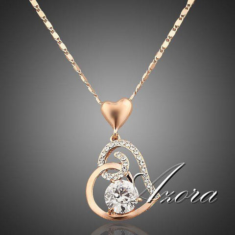 Gold Plated Stellux Crystals Heart Pendant