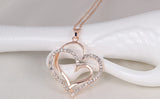 Gold Plated Crystal Double Heart Pendant