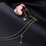 Pink Vintage Open Heart Pendant