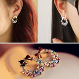 Pair of Elegant Crystal Rhinestone Ear Stud Earrings